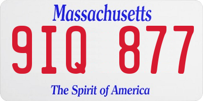 MA license plate 9IQ877