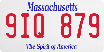 MA license plate 9IQ879