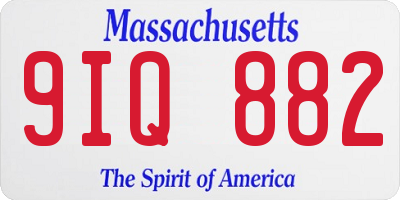MA license plate 9IQ882