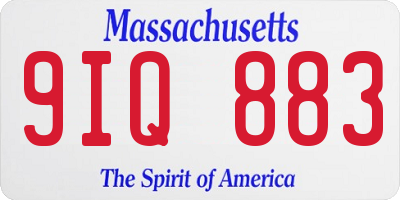 MA license plate 9IQ883
