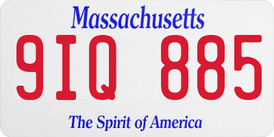 MA license plate 9IQ885