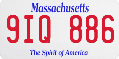 MA license plate 9IQ886