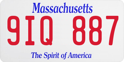 MA license plate 9IQ887