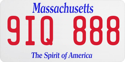 MA license plate 9IQ888