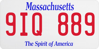 MA license plate 9IQ889