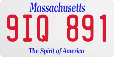 MA license plate 9IQ891