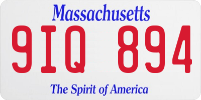 MA license plate 9IQ894