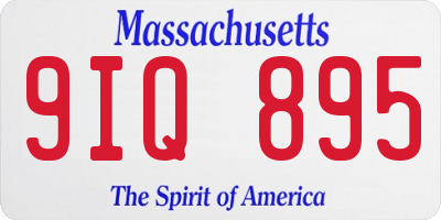 MA license plate 9IQ895