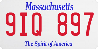 MA license plate 9IQ897