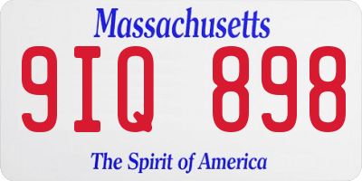 MA license plate 9IQ898