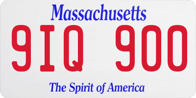 MA license plate 9IQ900