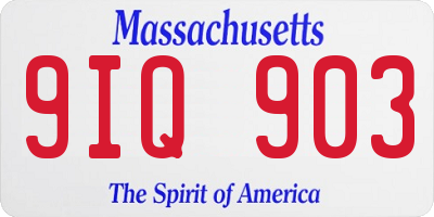 MA license plate 9IQ903