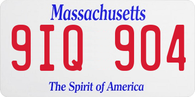 MA license plate 9IQ904