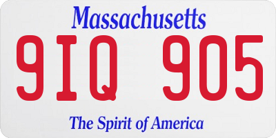MA license plate 9IQ905