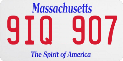 MA license plate 9IQ907