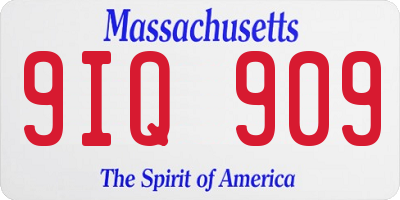 MA license plate 9IQ909