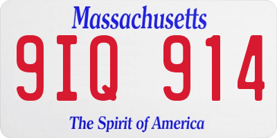 MA license plate 9IQ914