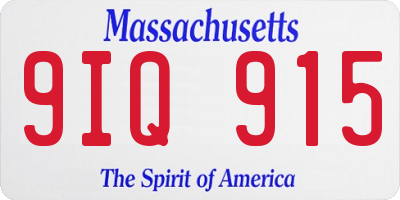 MA license plate 9IQ915
