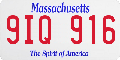 MA license plate 9IQ916