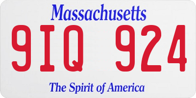 MA license plate 9IQ924
