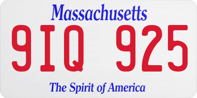 MA license plate 9IQ925