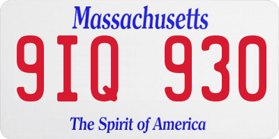 MA license plate 9IQ930