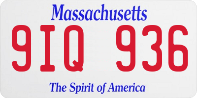 MA license plate 9IQ936