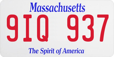 MA license plate 9IQ937