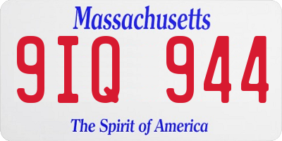 MA license plate 9IQ944