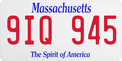 MA license plate 9IQ945
