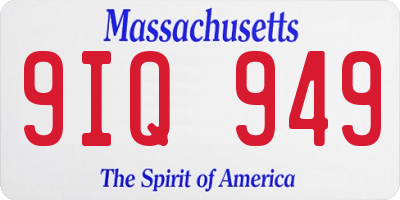 MA license plate 9IQ949