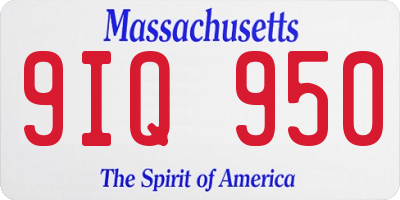 MA license plate 9IQ950