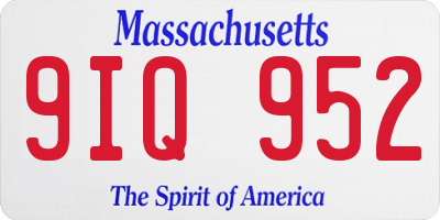MA license plate 9IQ952