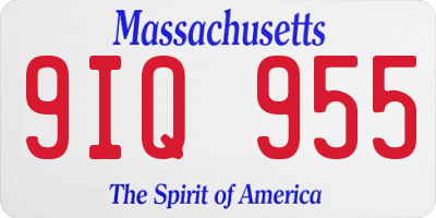 MA license plate 9IQ955