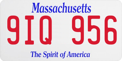 MA license plate 9IQ956