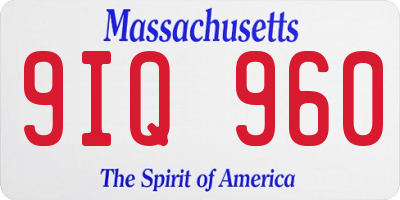 MA license plate 9IQ960