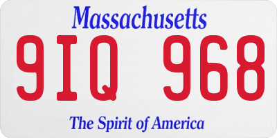 MA license plate 9IQ968