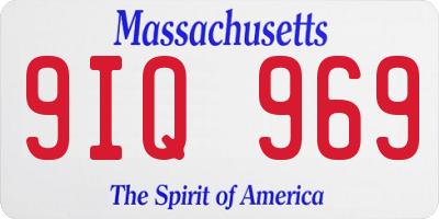 MA license plate 9IQ969