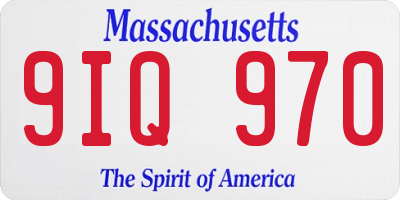 MA license plate 9IQ970