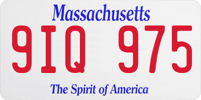 MA license plate 9IQ975