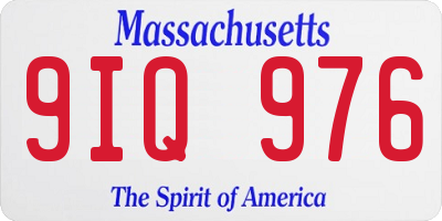 MA license plate 9IQ976