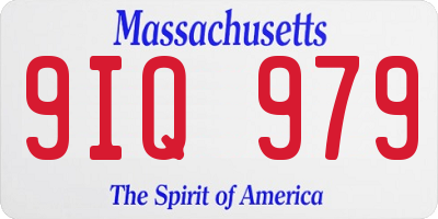 MA license plate 9IQ979