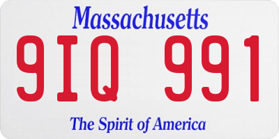 MA license plate 9IQ991
