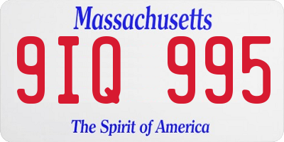MA license plate 9IQ995