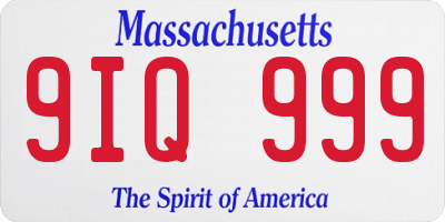 MA license plate 9IQ999