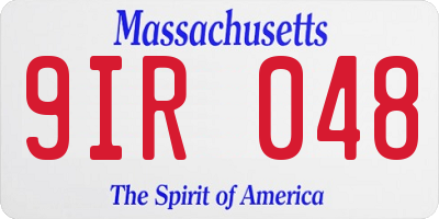 MA license plate 9IR048