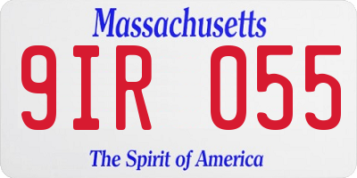 MA license plate 9IR055