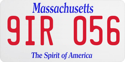 MA license plate 9IR056