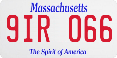 MA license plate 9IR066