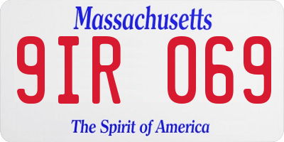 MA license plate 9IR069